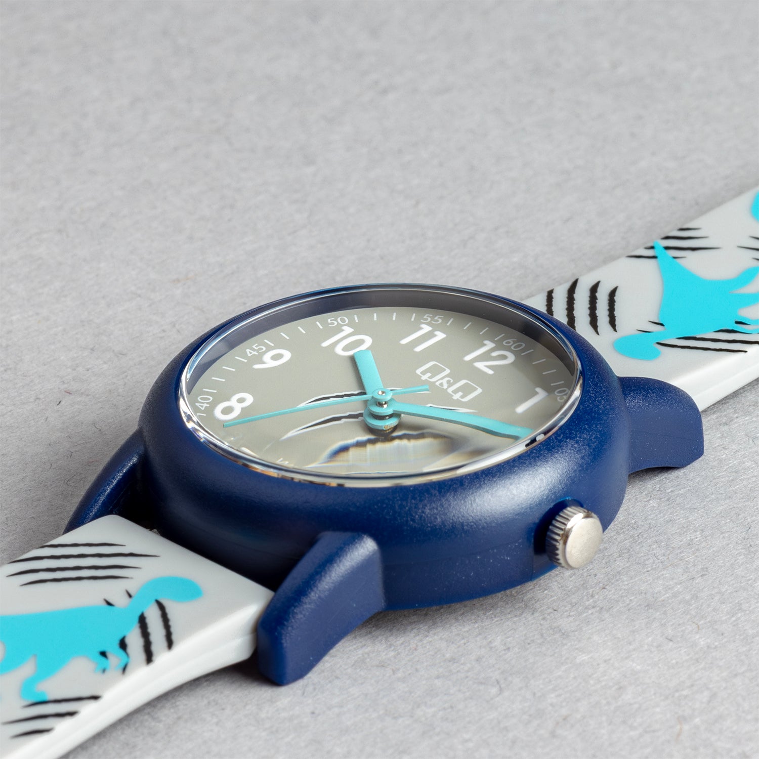 Q&Q QQ V23A-005VY グレー グレー文字盤 アナログ キッズ 腕時計 斜め