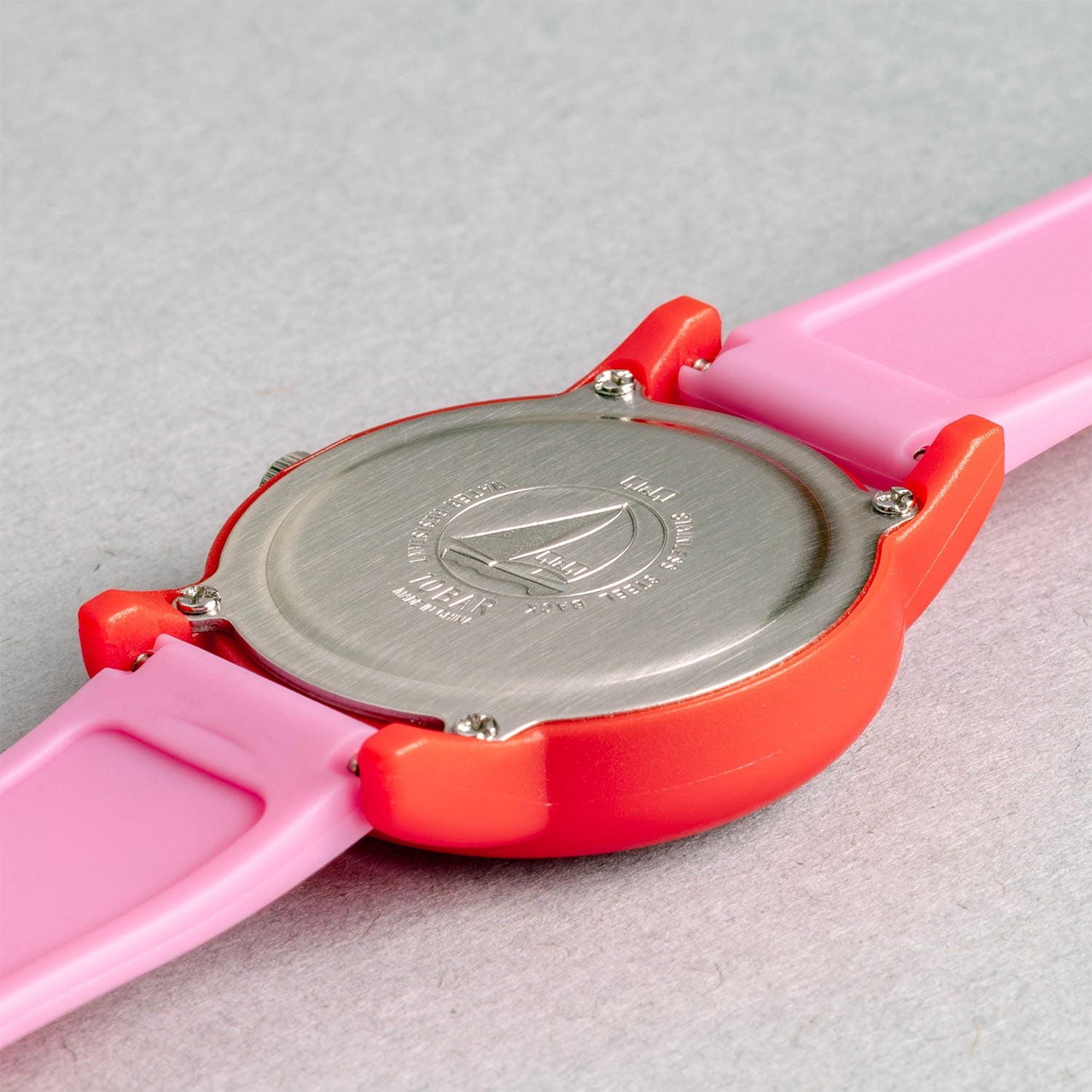 Q&Q QQ V23A-008VY ピンク ホワイト文字盤 アナログ キッズ 腕時計 ケースバック