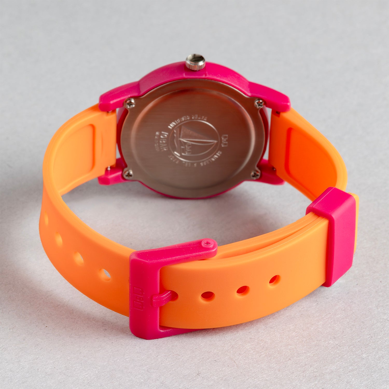 Q&Q QQ V23A-009VY オレンジ ホワイト文字盤 アナログ キッズ 腕時計 ベルト