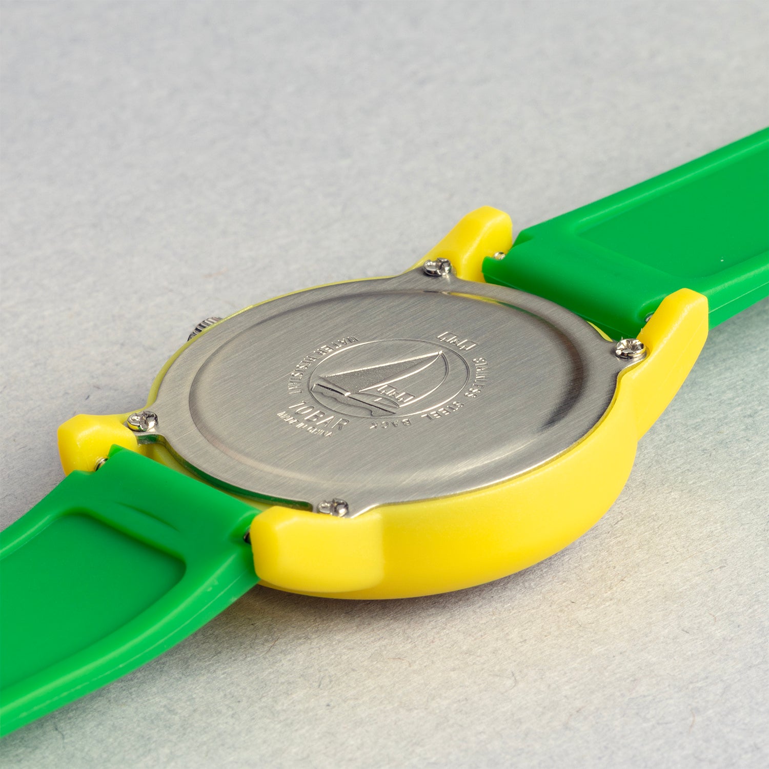 Q&Q QQ V23A-010VY グリーン ホワイト文字盤 アナログ キッズ 腕時計 ケースバック