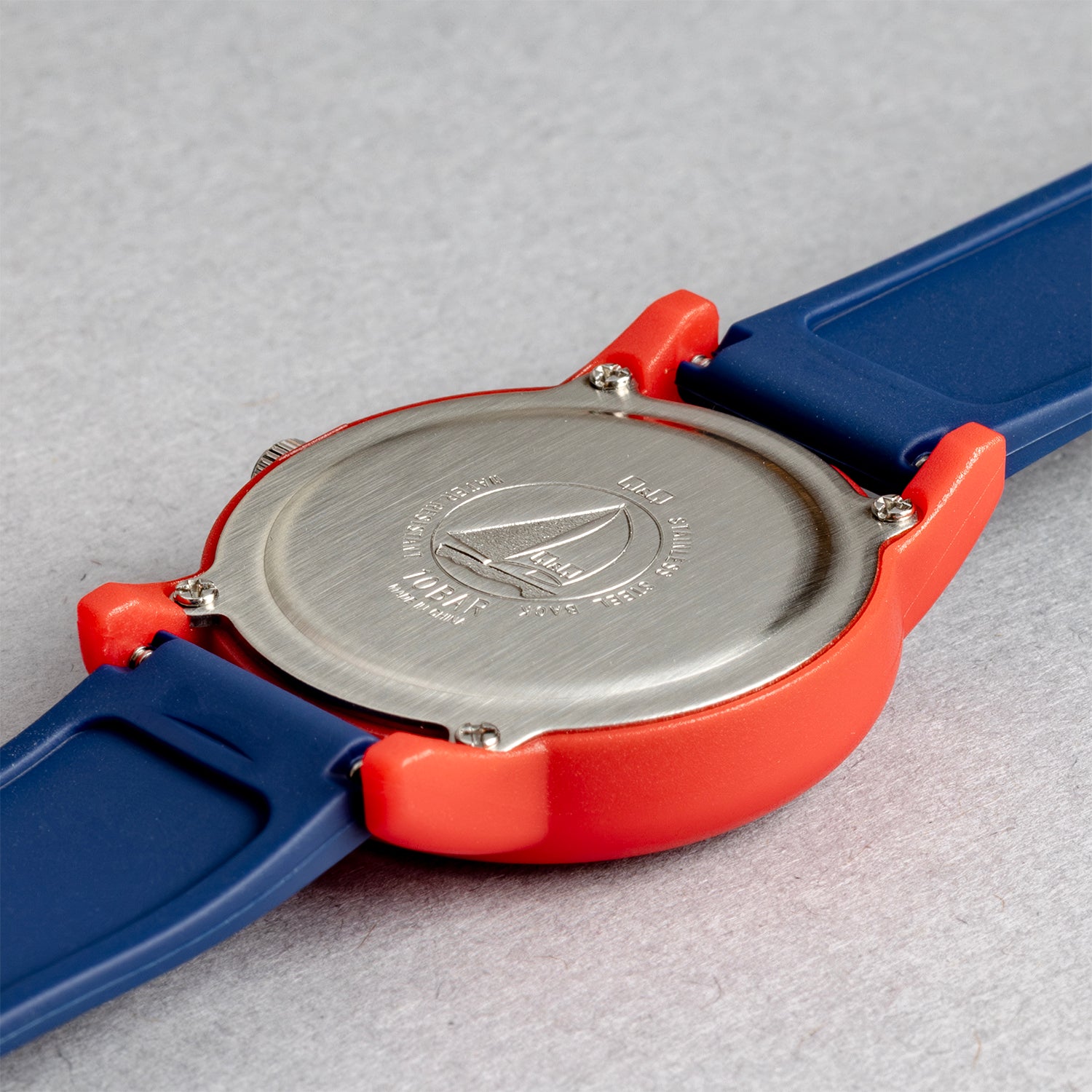 Q&Q QQ V23A-015VY ネイビー ホワイト文字盤 アナログ キッズ 腕時計 ケースバック