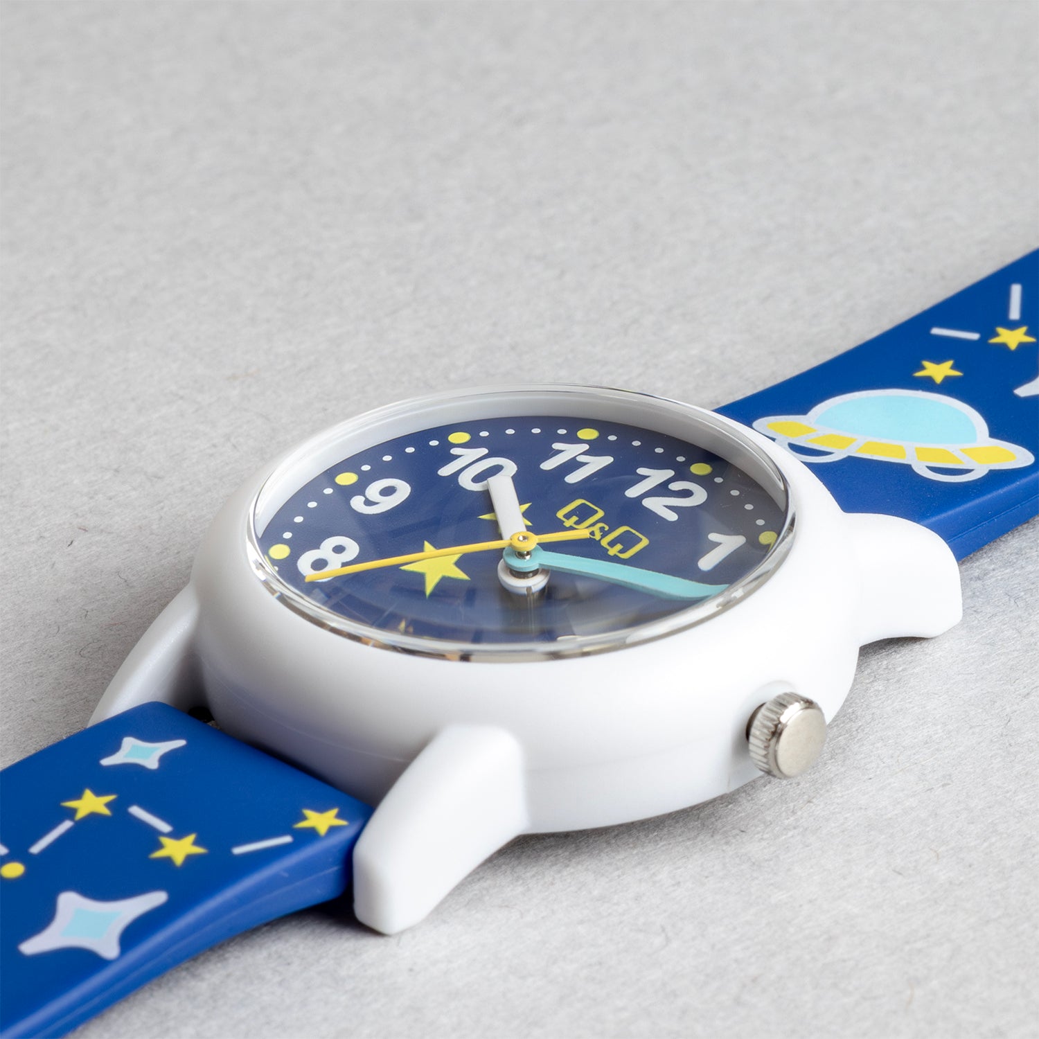 Q&Q QQ V23A-017VY ネイビー ネイビー文字盤 アナログ キッズ 腕時計 斜め