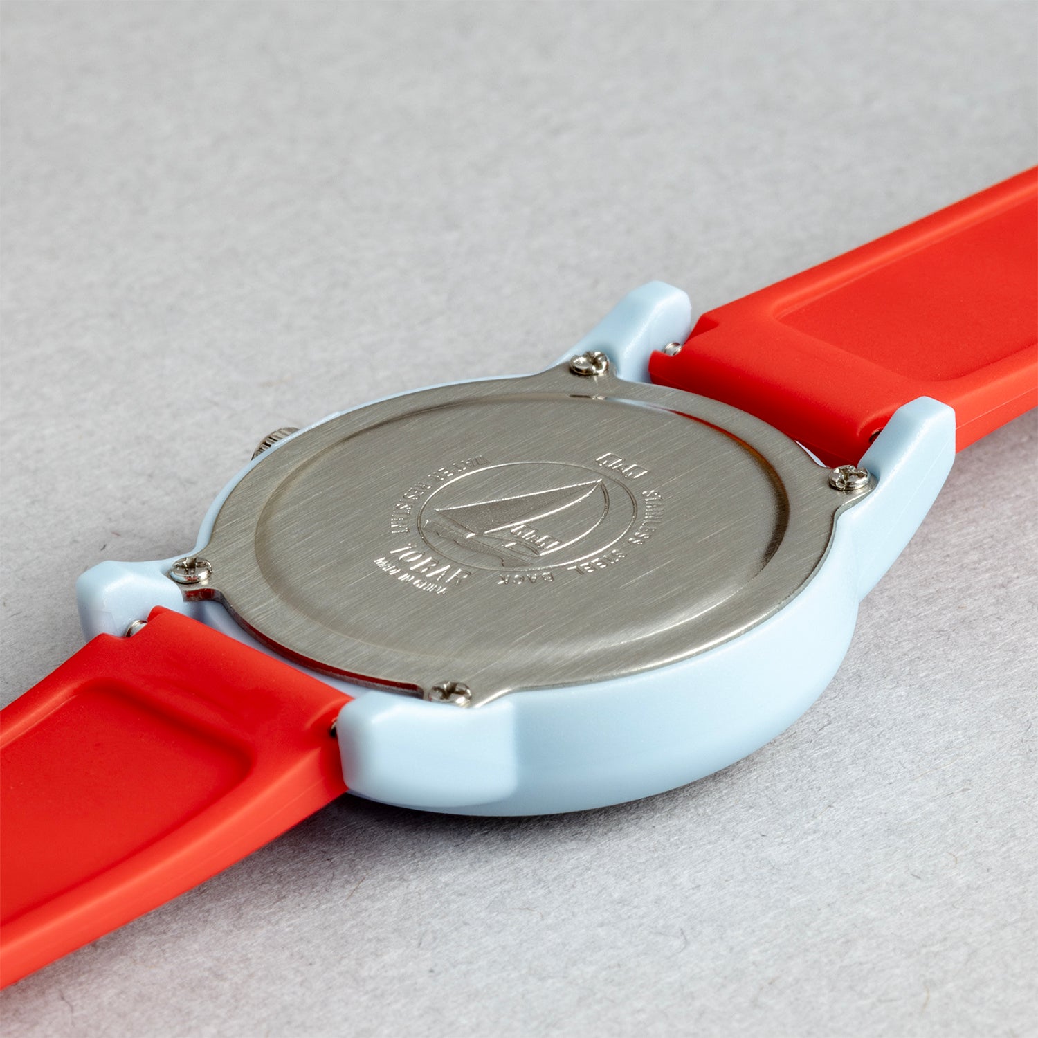 Q&Q QQ V23A-018VY レッド ホワイト文字盤 アナログ キッズ 腕時計 ケースバック