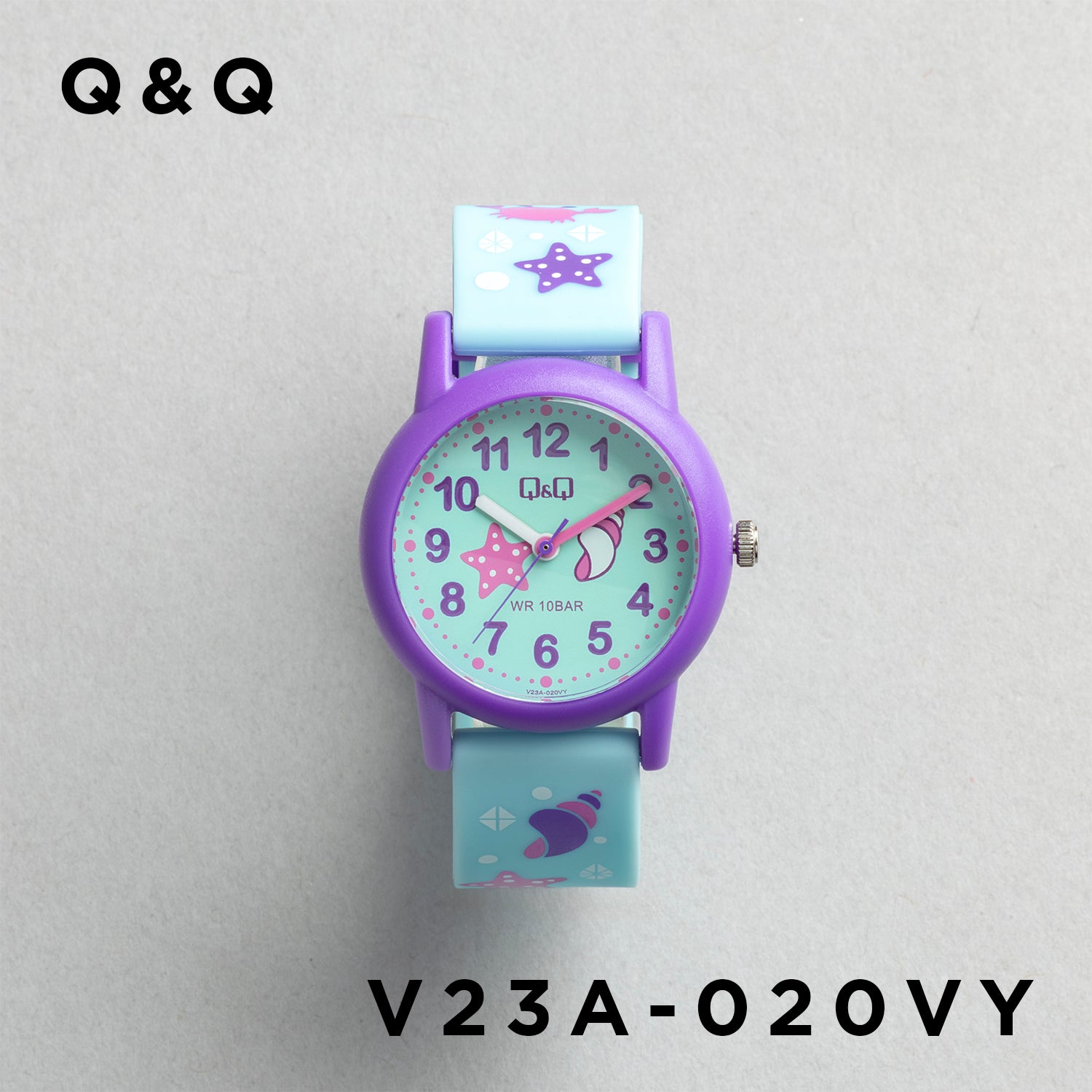 Q&Q QQ V23A-020VY ブルー ブルー文字盤 アナログ キッズ 腕時計 正面