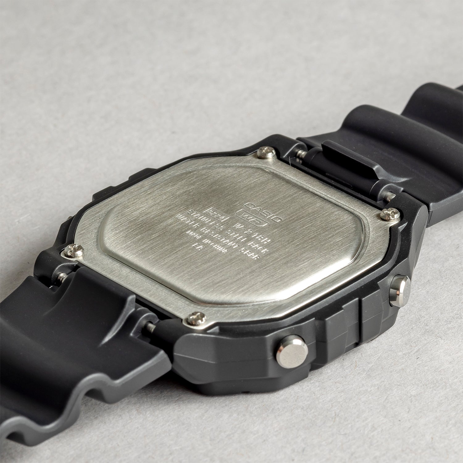CASIO カシオ W-218H-1B ブラック ブラック文字盤 デジタル メンズ 腕時計 ケースバック
