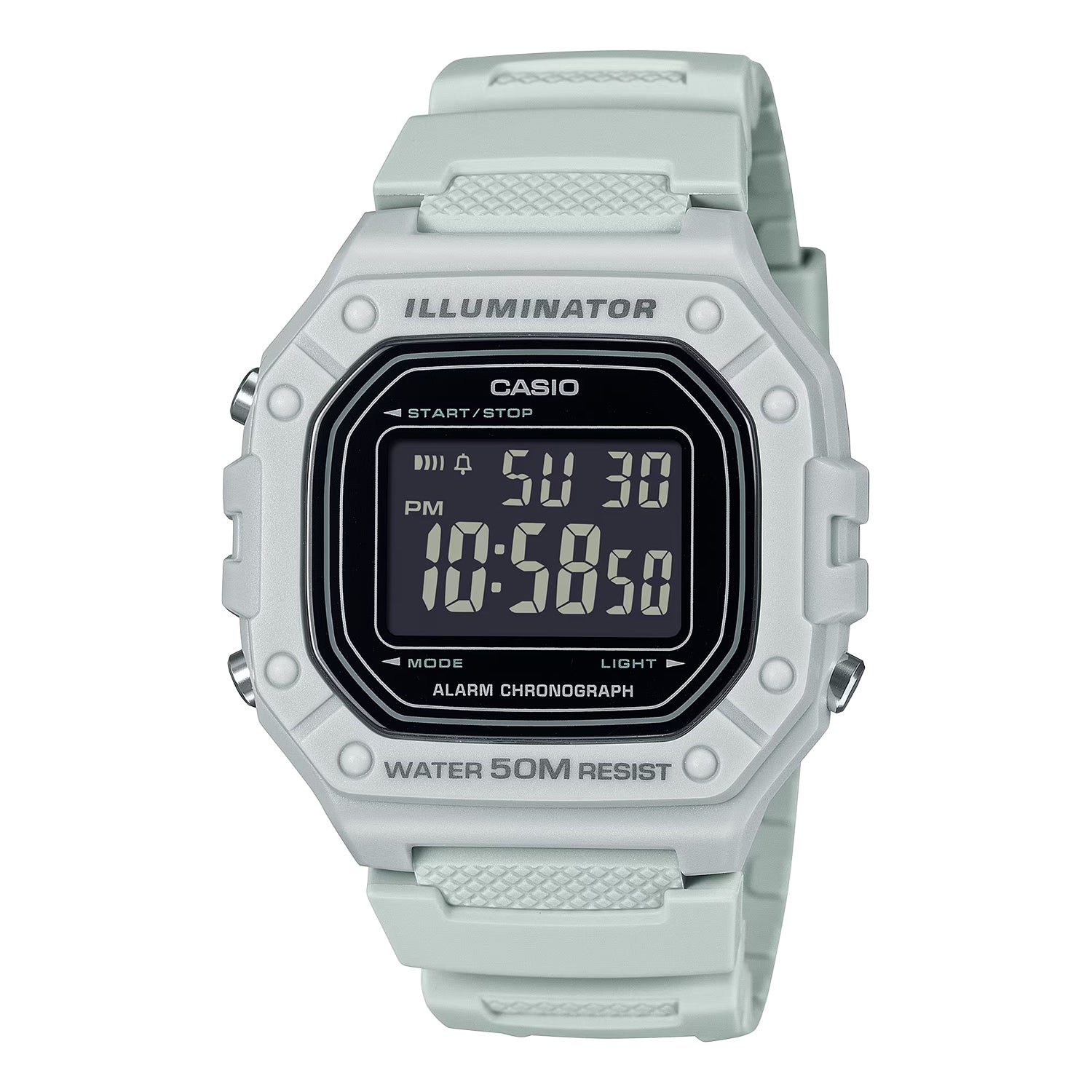 CASIO カシオ W-218H-8B グレー ブラック文字盤 デジタル メンズ 腕時計