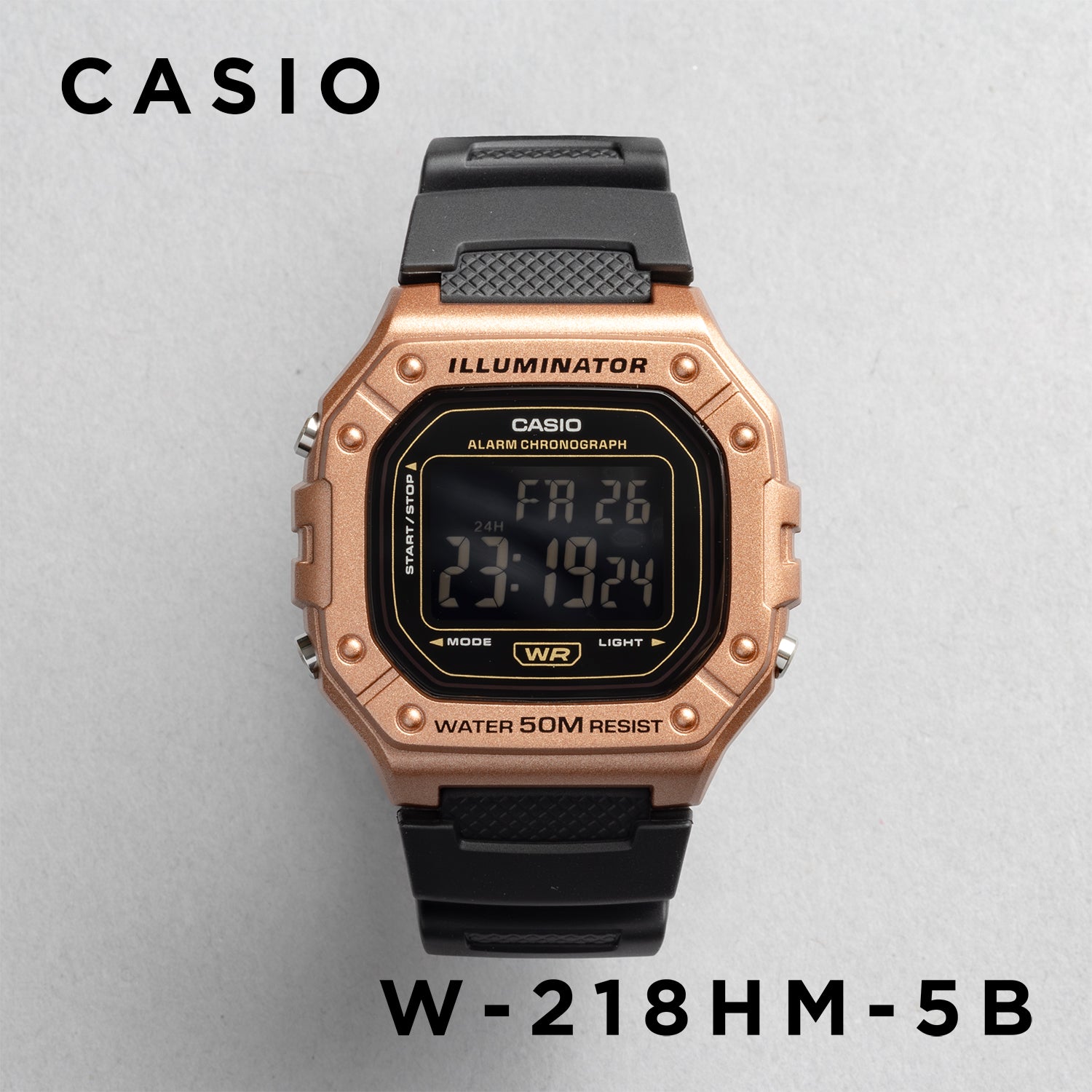 CASIO カシオ W-218HM-5B ブラック ブラック文字盤 デジタル メンズ 腕時計