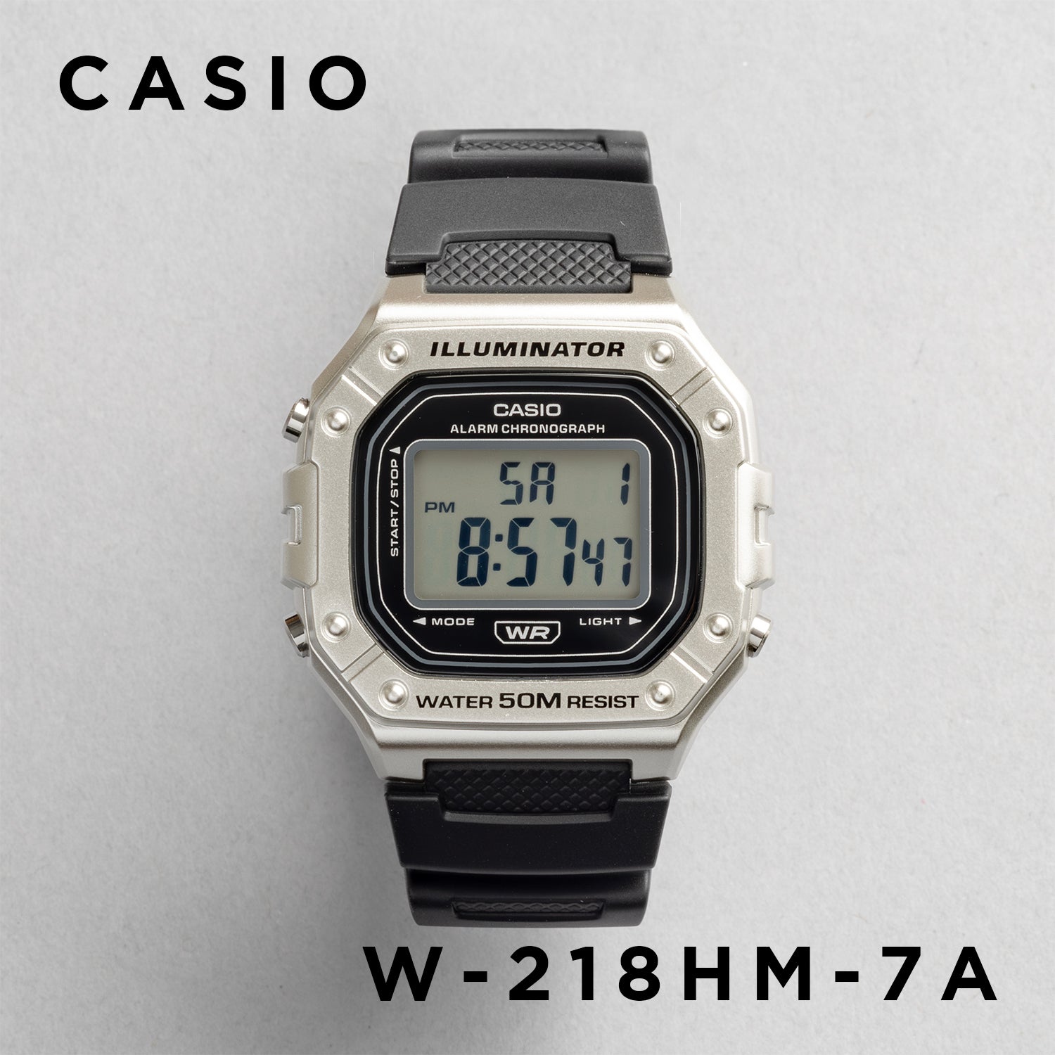 CASIO カシオ W-218HM-7A ブラック ブラック文字盤 デジタル メンズ 腕時計