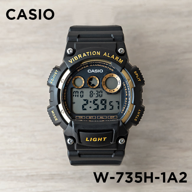 CASIO カシオ W-735H-1A2 ブラック ブラック文字盤 デジタル メンズ 腕時計 正面
