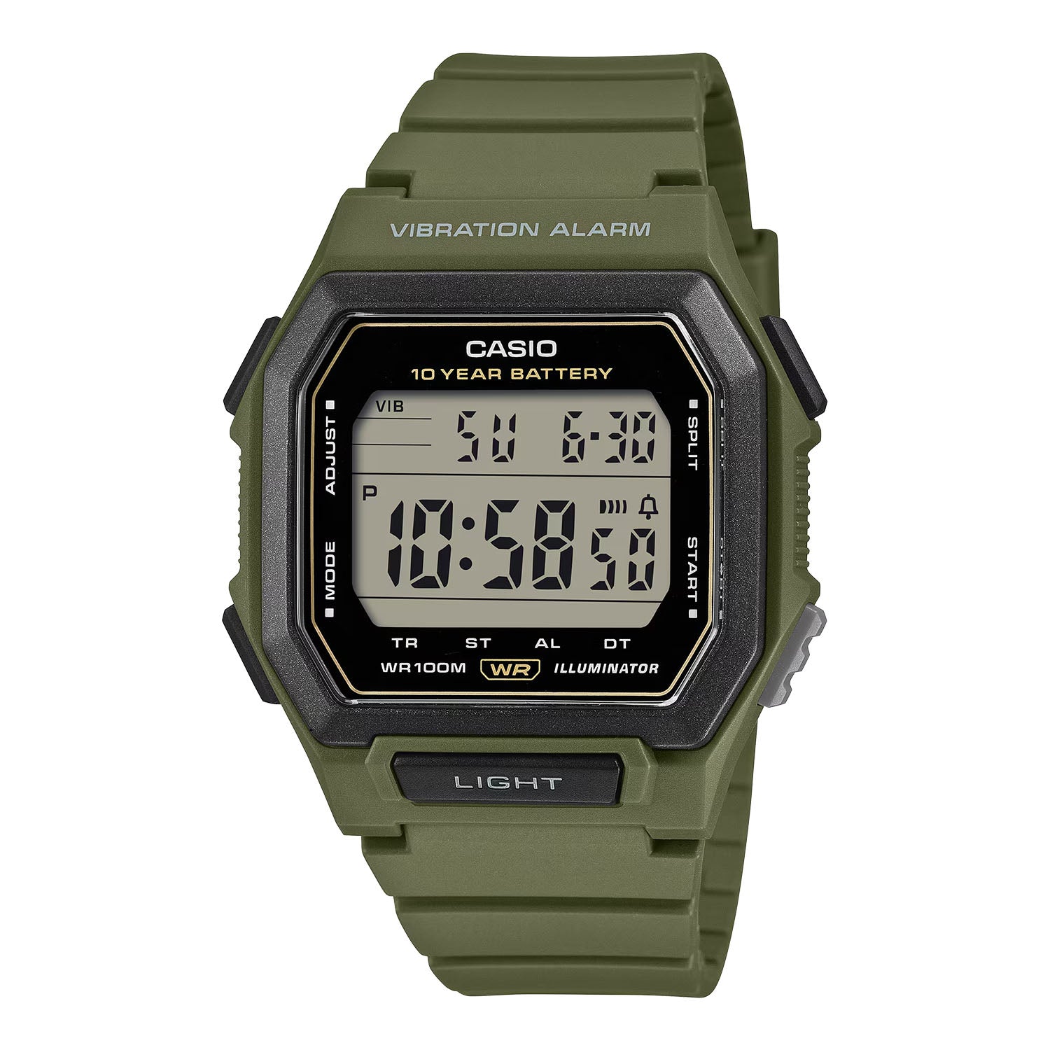 CASIO カシオ W-738H-3A グリーン ブラック文字盤 デジタル メンズ 腕時計 