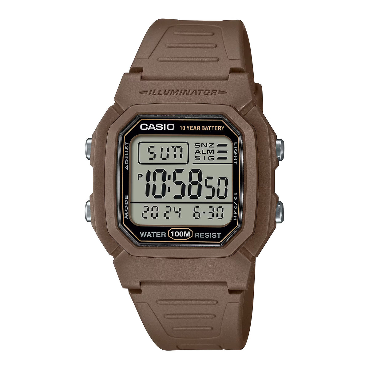 CASIO カシオ W-800H-5A ブラウン ブラック文字盤 デジタル メンズ 腕時計 