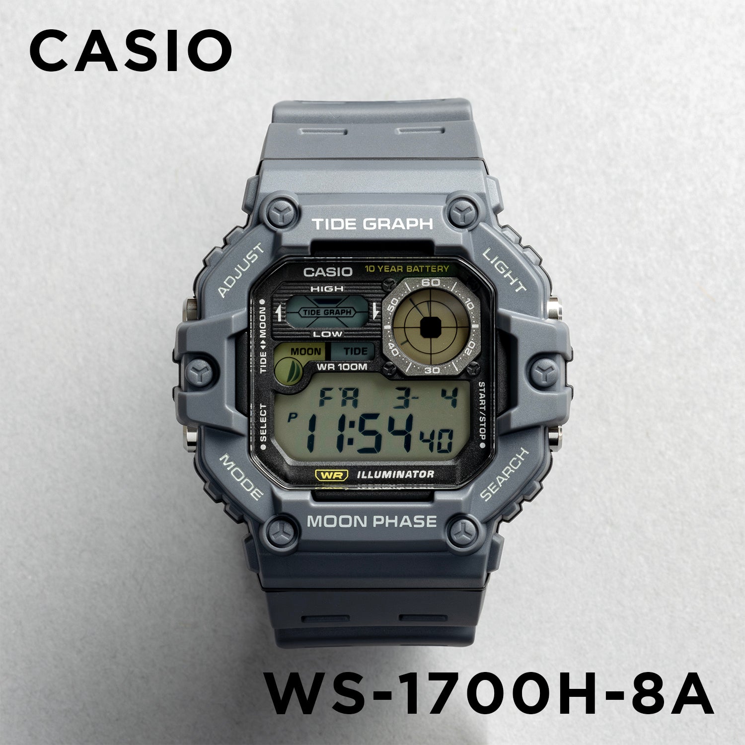 Casio Orologio al quarzo digitale da uomo con cinturino in resina WS-1700H-5AVDF, Multicolore, Único, Cinturino Casio Orologio al quarzo digitale da uomo con cinturino in resina WS-1700H-5AVDF, Multicolore, Único, Cinturino