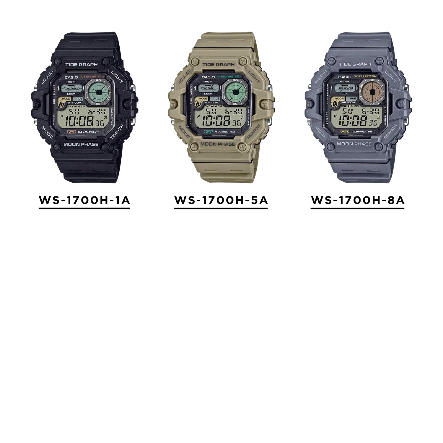 Casio Sports Mens WS-1700H. 腕時計 ws-1700h_2