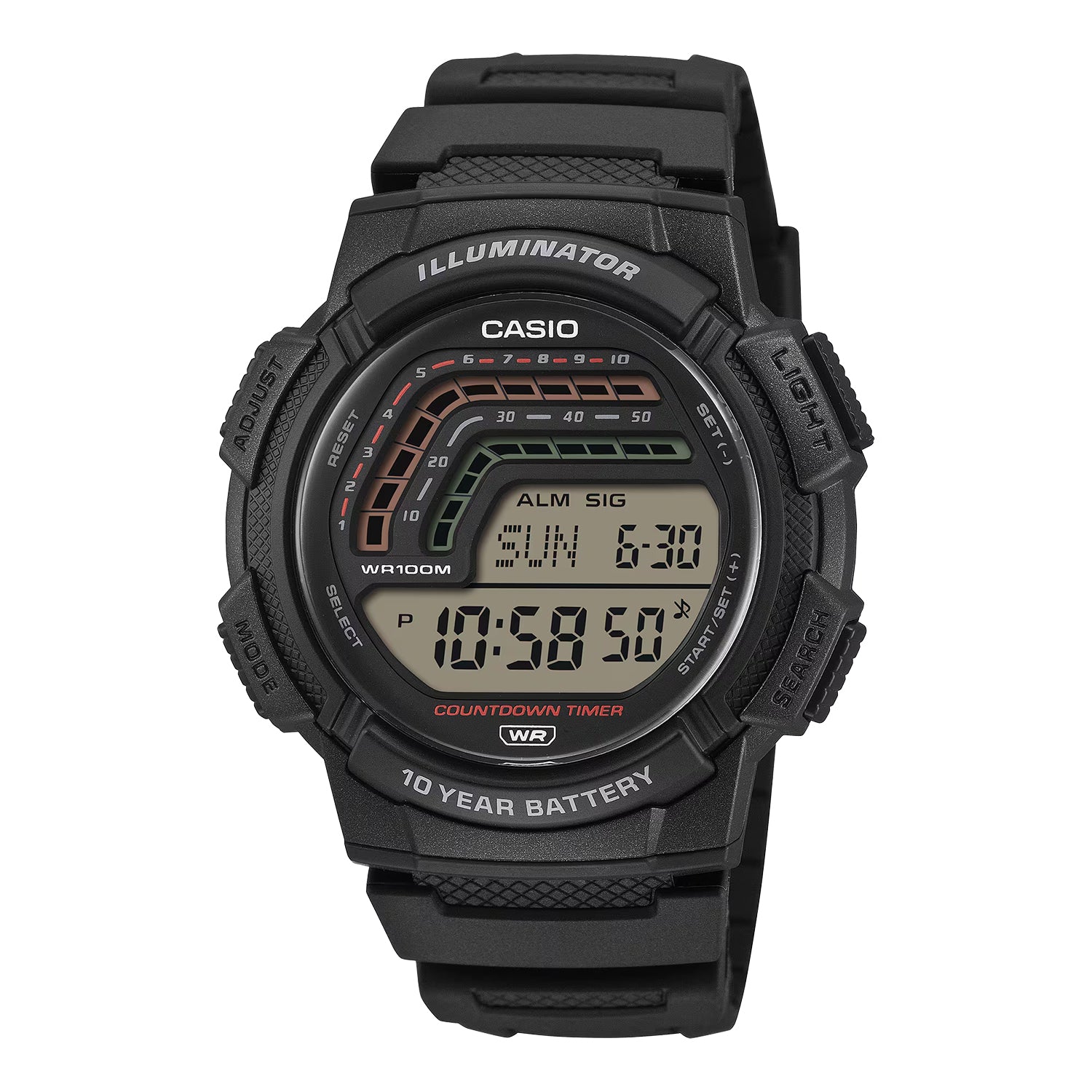 CASIO カシオ WS-1800 メンズ 腕時計 10気圧防水 10年保証