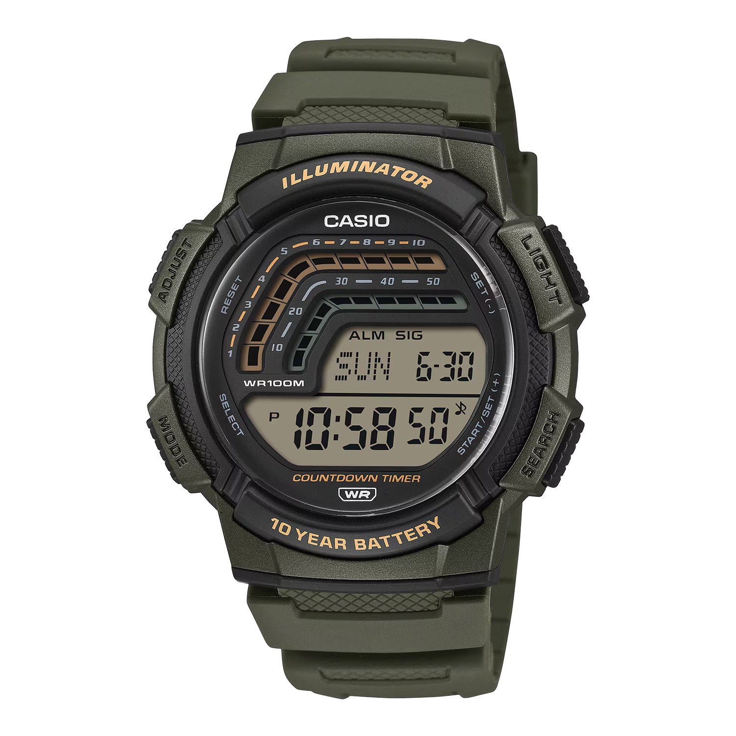 CASIO カシオ WS-1800 メンズ 腕時計 10気圧防水 10年保証