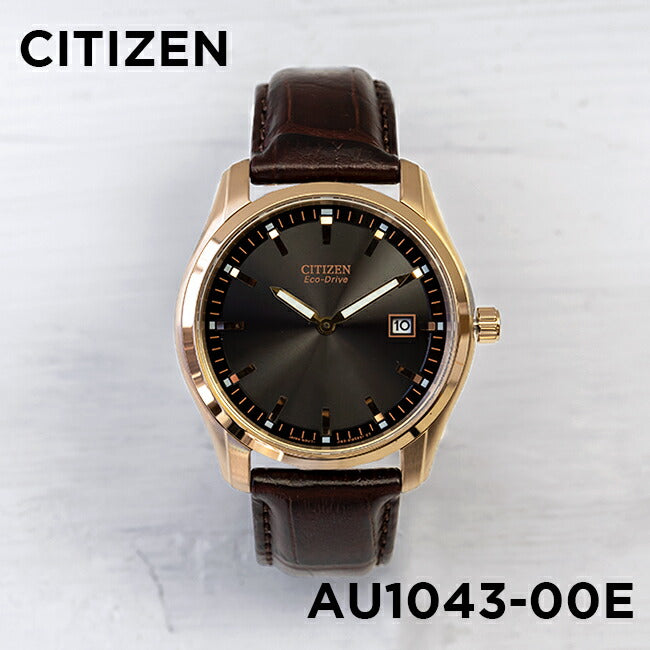 【日本未発売】CITIZENシチズンエコドライブコルソAU1043-00E腕時計時計ブランドメンズ逆輸入アナログソーラーゴールド金ブラック黒レザー革ベルト海外モデルギフトプレゼント