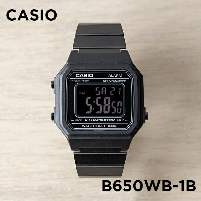 【10年保証】【日本未発売】CASIOカシオスタンダードB650WB-1B腕時計メンズレディースキッズ子供男の子女の子チープカシオチプカシデジタル日付ブラック黒オールブラック海外モデル