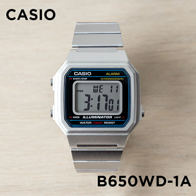 【10年保証】【日本未発売】CASIOSTANDARDカシオスタンダードB650WD-1A腕時計時計ブランドメンズレディースキッズ子供男の子女の子チープカシオチプカシデジタル日付カレンダーシルバーブラック黒海外モデルギフトプレゼント