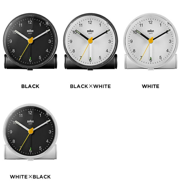 BRAUNブラウンアラームクロックBC01置き時計時計ブランドアナログ目覚まし時計トラベル旅行携帯小型ブラック黒ホワイト白ギフトプレゼント