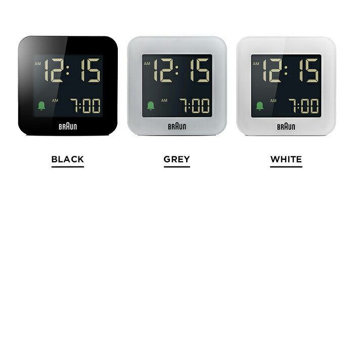 BRAUNブラウンアラームクロックBC08置き時計時計ブランドデジタル目覚まし時計トラベル旅行携帯小型ブラック黒グレーホワイト白ギフトプレゼント
