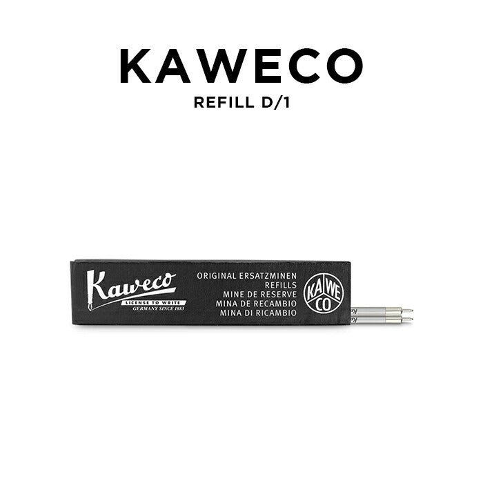 【日本未発売】KAWECOカヴェコ替芯D/1ショートタイプボールペンニードルタイプ2本セット筆記用具文房具ブランドリフィル油性ブラック黒海外モデルギフトプレゼント