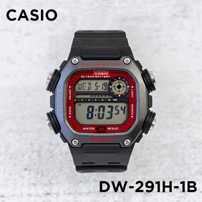 【10年保証】【日本未発売】CASIOSPORTSカシオスポーツDW-291H-1B腕時計時計ブランドメンズレディースキッズ子供男の子女の子チープカシオチプカシデジタル日付カレンダー防水ブラック黒レッド赤海外モデルギフトプレゼント