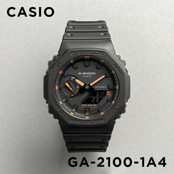 【10年保証】CASIOG-SHOCKカシオGショックGA-2100-1A4腕時計時計ブランドメンズキッズ子供男の子アナデジ日付カレンダー防水ブラック黒オレンジカシオークギフトプレゼント