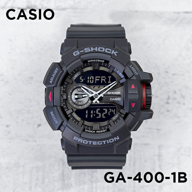 【10年保証】CASIOG-SHOCKカシオGショックGA-400-1B腕時計時計ブランドメンズキッズ子供男の子アナデジ日付カレンダー防水ブラック黒オールブラックギフトプレゼント