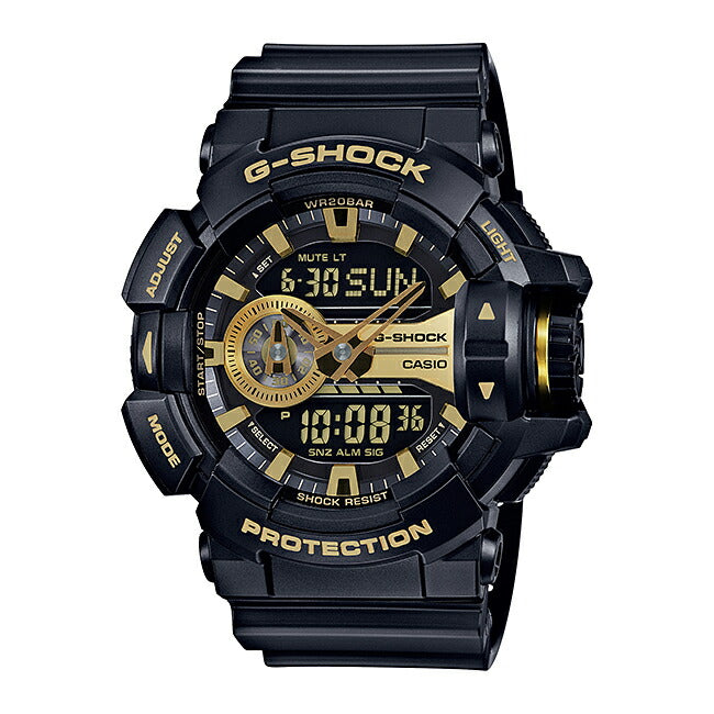 CASIO◆クォーツ腕時計/G-SHOCK/デジアナ/ラバー/ゴールド/ブラック/GA-400GB-1A9JF