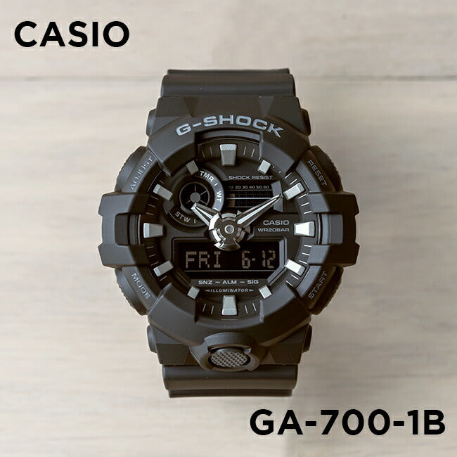 【10年保証】CASIOG-SHOCKカシオGショックGA-700-1B腕時計時計ブランドメンズキッズ子供男の子アナデジ日付カレンダー防水ブラック黒オールブラックギフトプレゼント