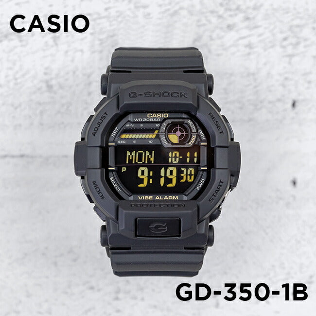 【10年保証】CASIOG-SHOCKカシオGショックGD-350-1B腕時計メンズキッズ子供男の子デジタルバイブレーション防水ブラック黒