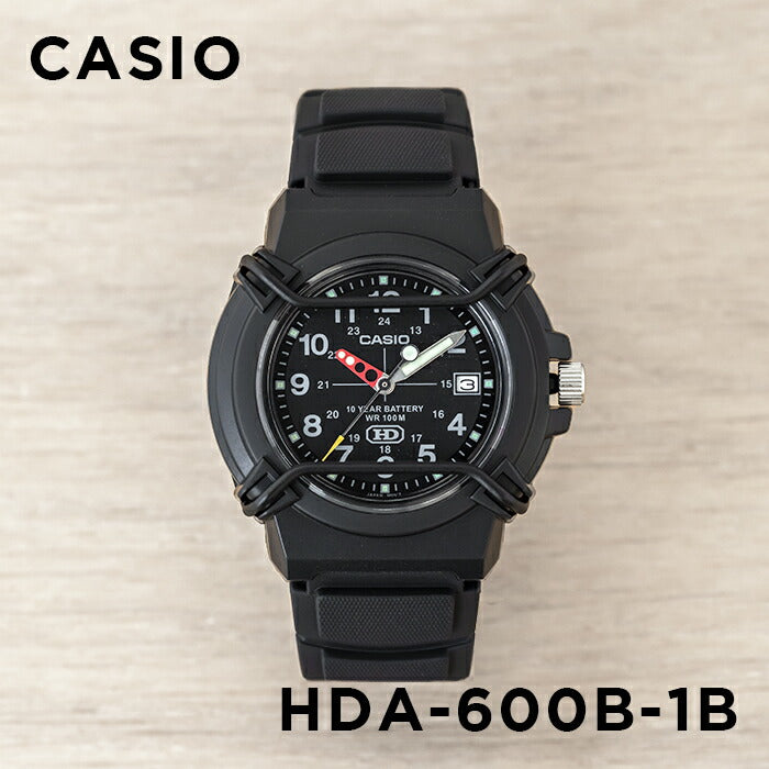 【10年保証】CASIOカシオスポーツHDA-600B-1B腕時計時計ブランドメンズレディースキッズ子供男の子女の子チープカシオチプカシアナログ日付カレンダー防水ブラック黒ギフトプレゼント