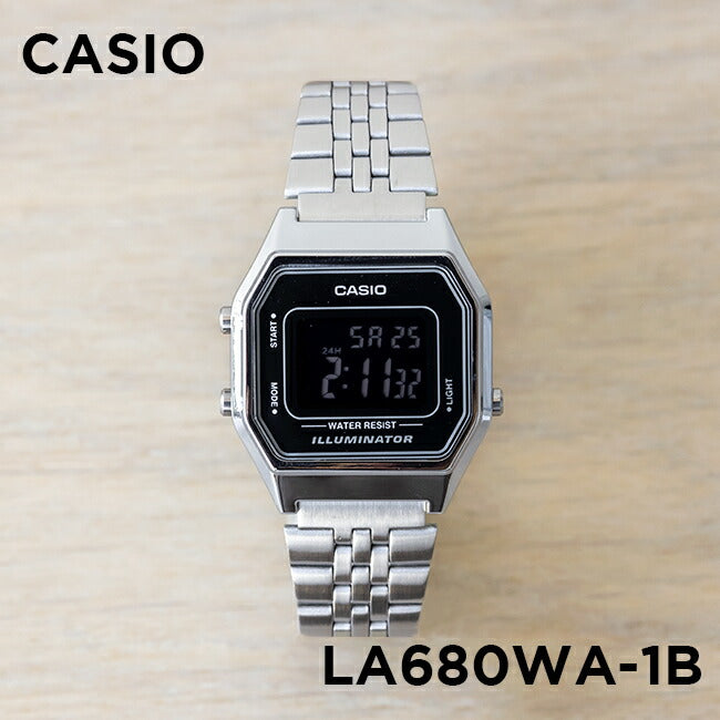 【10年保証】【日本未発売】CASIOカシオスタンダードレディースLA680WA-1B腕時計キッズ子供女の子チープカシオチプカシデジタル日付シルバーブラック黒海外モデル