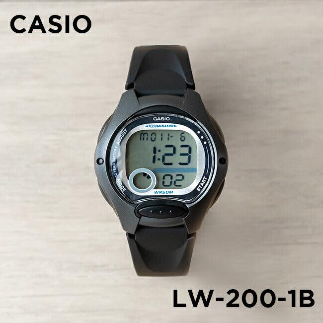 【10年保証】【日本未発売】CASIOカシオスタンダードLW-200-1B腕時計時計ブランドレディースキッズ子供女の子チープカシオチプカシデジタル日付カレンダーブラック黒シルバー海外モデルギフトプレゼント