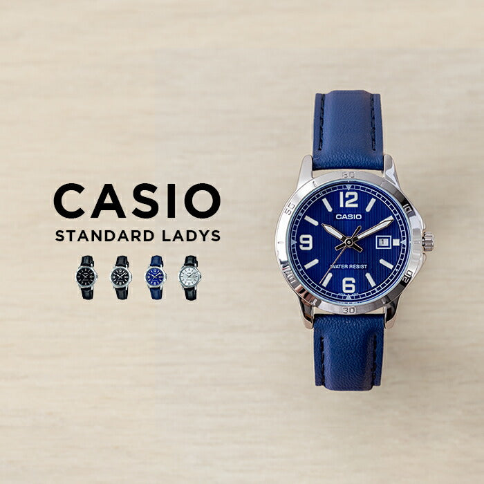 【10年保証】【日本未発売】CASIOSTANDARDカシオスタンダード腕時計時計ブランドレディースキッズ子供女の子チープカシオチプカシアナログ日付カレンダーブラック黒ネイビーシルバーレザー革ベルト海外モデルギフトプレゼント