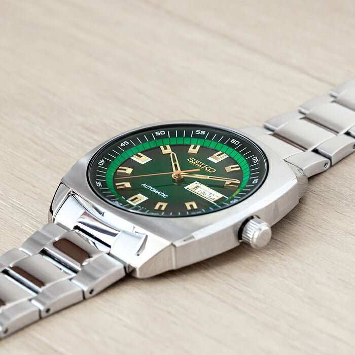 【10年保証】【日本未発売】SEIKORECRAFTセイコーリクラフトオートマチックSNKM97腕時計時計ブランドメンズ逆輸入アナログシルバーグリーン緑海外モデルギフトプレゼント