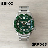 【10年保証】SEIKOセイコー5スポーツオートマチックSRPD63腕時計メンズ逆輸入ダイバー風アナロググリーン緑シルバー