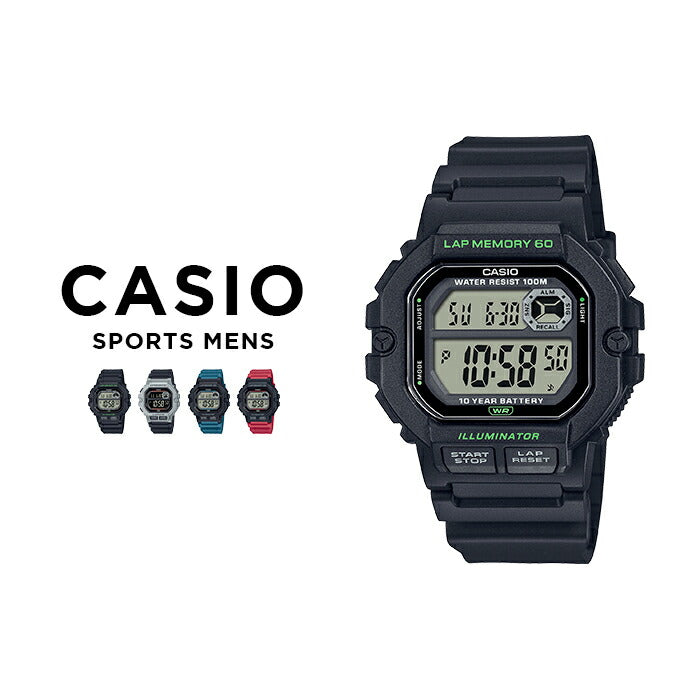 【10年保証】【日本未発売】CASIOSPORTSカシオスポーツ腕時計時計ブランドメンズレディースキッズ子供男の子女の子チープカシオチプカシランニングウォッチデジタル日付カレンダー防水ブラック黒ブルー青レッド赤海外モデルギフトプレゼント