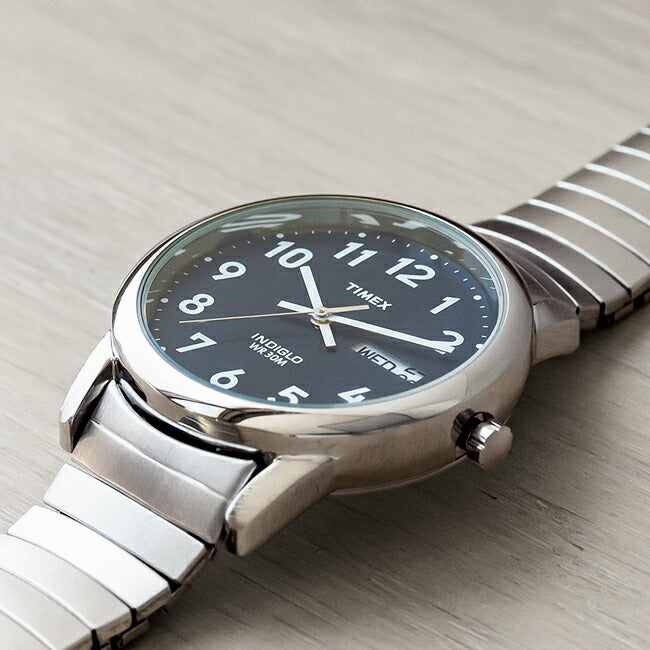 TIMEXタイメックスイージーリーダーデイデイト35MMT20031腕時計メンズレディースアナログシルバーネイビー海外モデル