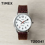 【日本未発売】TIMEXEASYREADERタイメックスイージーリーダーデイデイト35MMT20041腕時計時計ブランドメンズレディースアナログシルバーホワイト白レザー革ベルト海外モデルギフトプレゼント