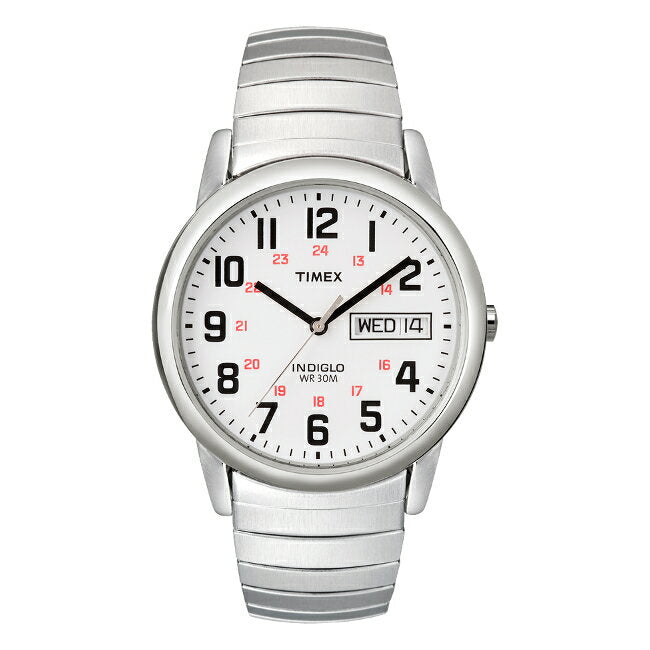 TIMEXEASYREADERタイメックスイージーリーダーデイデイト35MMT20461腕時計時計ブランドメンズレディースアナログシルバーホワイト白蛇腹ギフトプレゼント