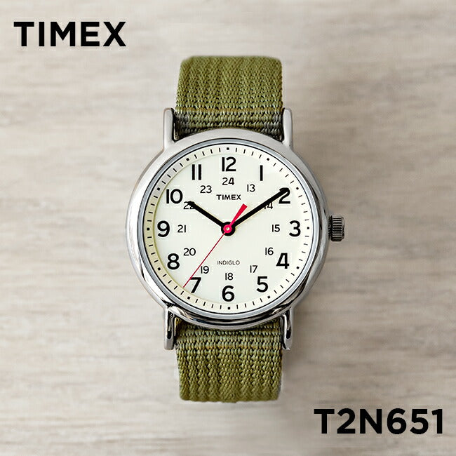 TIMEXWEEKENDERタイメックスウィークエンダー38MMメンズT2N651腕時計時計ブランドレディースミリタリーアナログカーキアイボリーナイロンベルトギフトプレゼント