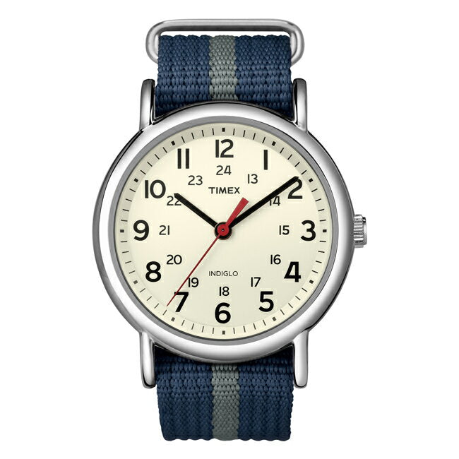 TIMEXタイメックスウィークエンダー38MMメンズT2N654腕時計レディースアナログネイビーアイボリーナイロンベルト