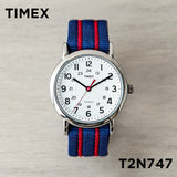 TIMEXWEEKENDERタイメックスウィークエンダー38MMメンズT2N747腕時計時計ブランドレディースミリタリーアナログネイビーホワイト白ナイロンベルトギフトプレゼント