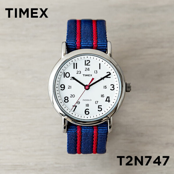 TIMEXWEEKENDERタイメックスウィークエンダー38MMメンズT2N747腕時計時計ブランドレディースミリタリーアナログネイビーホワイト白ナイロンベルトギフトプレゼント