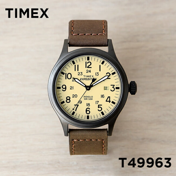 TIMEXEXPEDITIONタイメックスエクスペディションスカウト40MMT49963腕時計時計ブランドメンズレディースミリタリーアナログブラック黒ベージュレザー革ベルトギフトプレゼント
