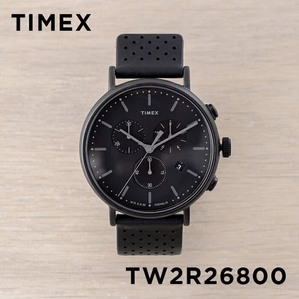 TIMEXFAIRFIELDタイメックスフェアフィールドクロノグラフ41MMTW2R26800腕時計時計ブランドメンズアナログブラック黒オールブラックレザー革ベルトギフトプレゼント