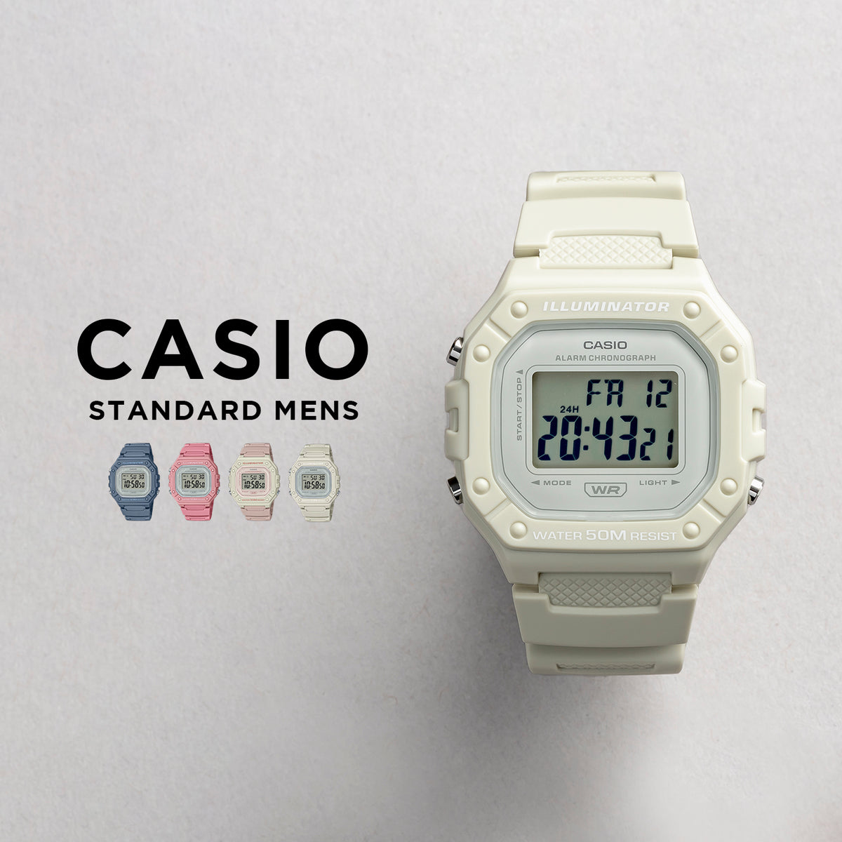 CASIO カシオ W-218HC メンズ 腕時計 5気圧防水 10年保証